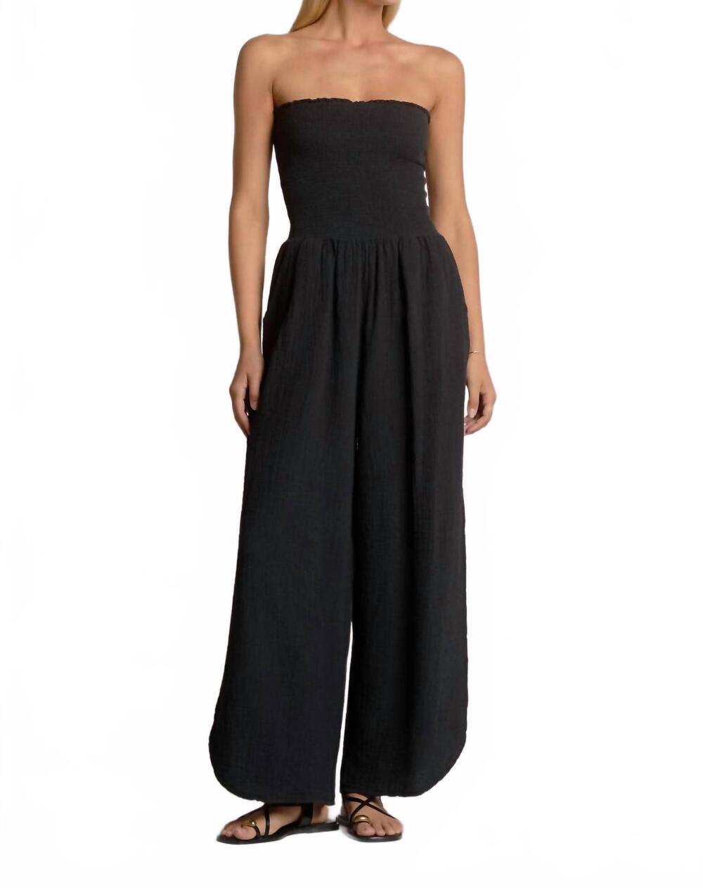 NEW ELAN dominca strapless jumpsuit in black